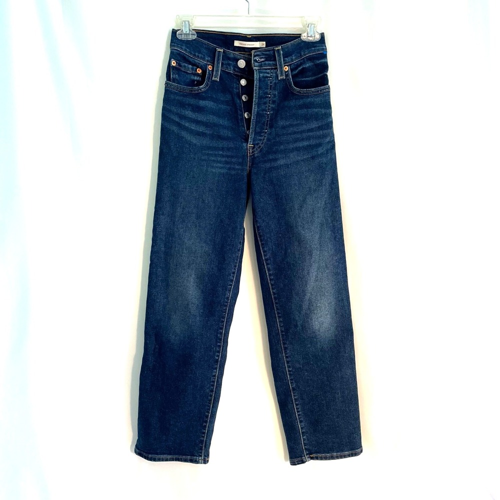 Levi's 501 Straight Leg Button Fly High Rise Jeans Women's 24x27 Red Tag(30x30)